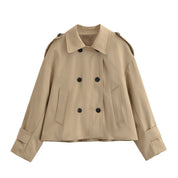 Camille Moreau | Classic Cropped Trench Jacket For Women