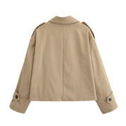 Camille Moreau | Classic Cropped Trench Jacket For Women