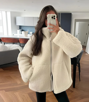 Camille Renard | Cosy Zip Sherpa Jacket For Women