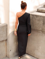 Camille Renard | One-Shoulder Twist Midi Dress