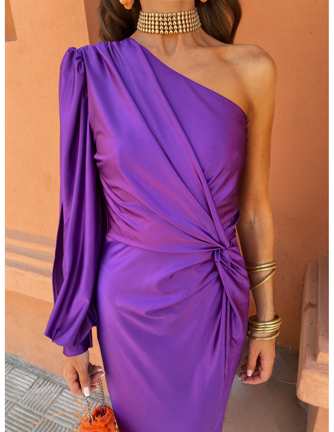 Camille Renard | One-Shoulder Twist Midi Dress