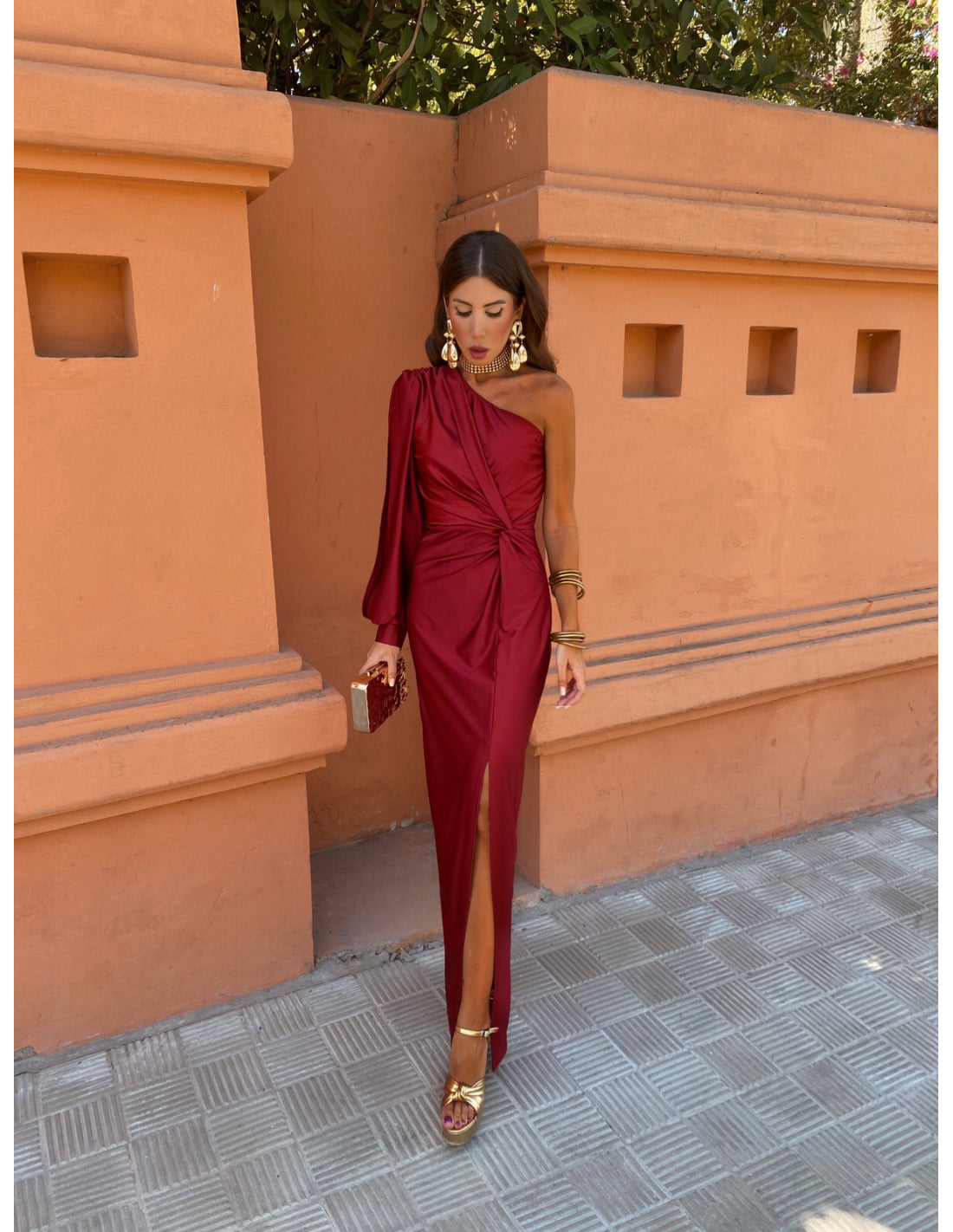 Camille Renard | One-Shoulder Twist Midi Dress