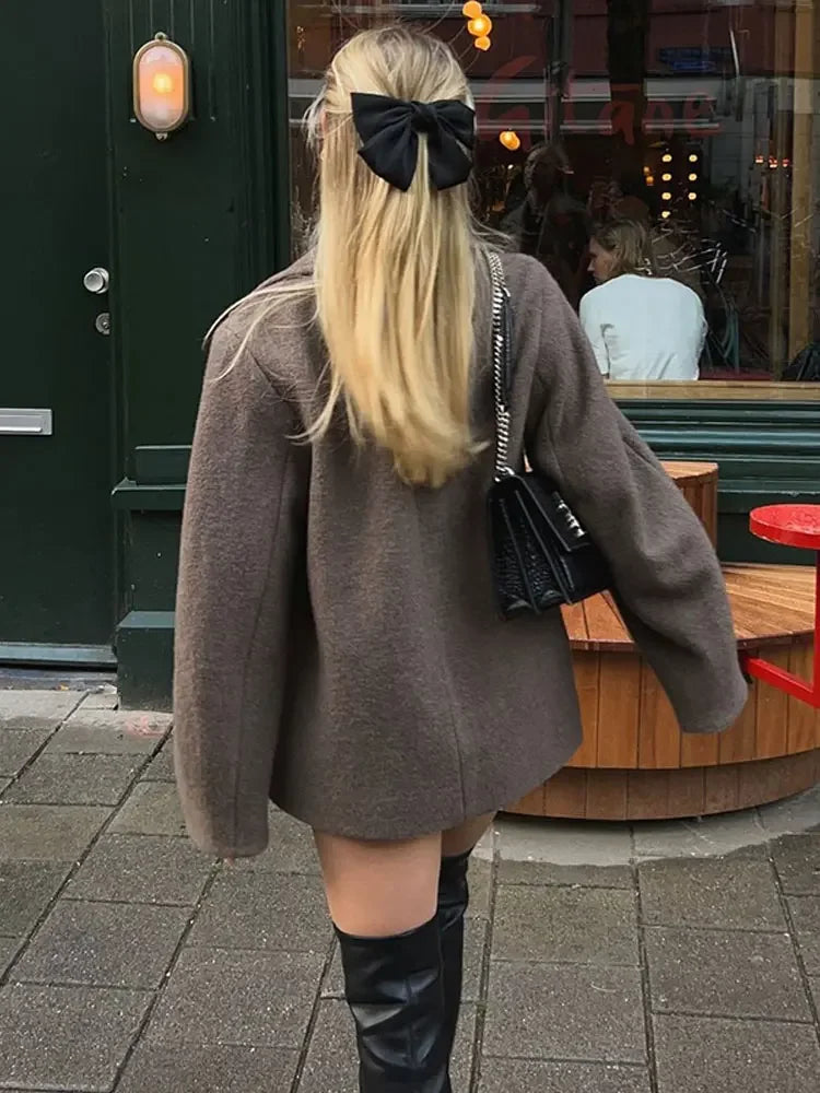 Camille Rousseau | Oversized Wool Blend Coat For Women