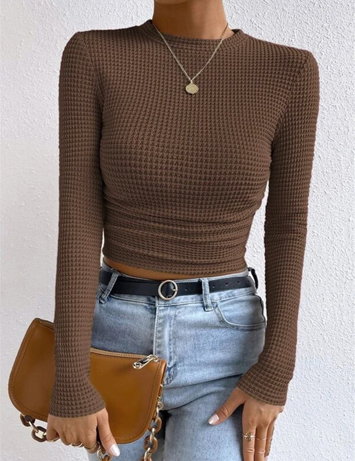 Camille Rousseau | Textured Cropped Knit Top For Women
