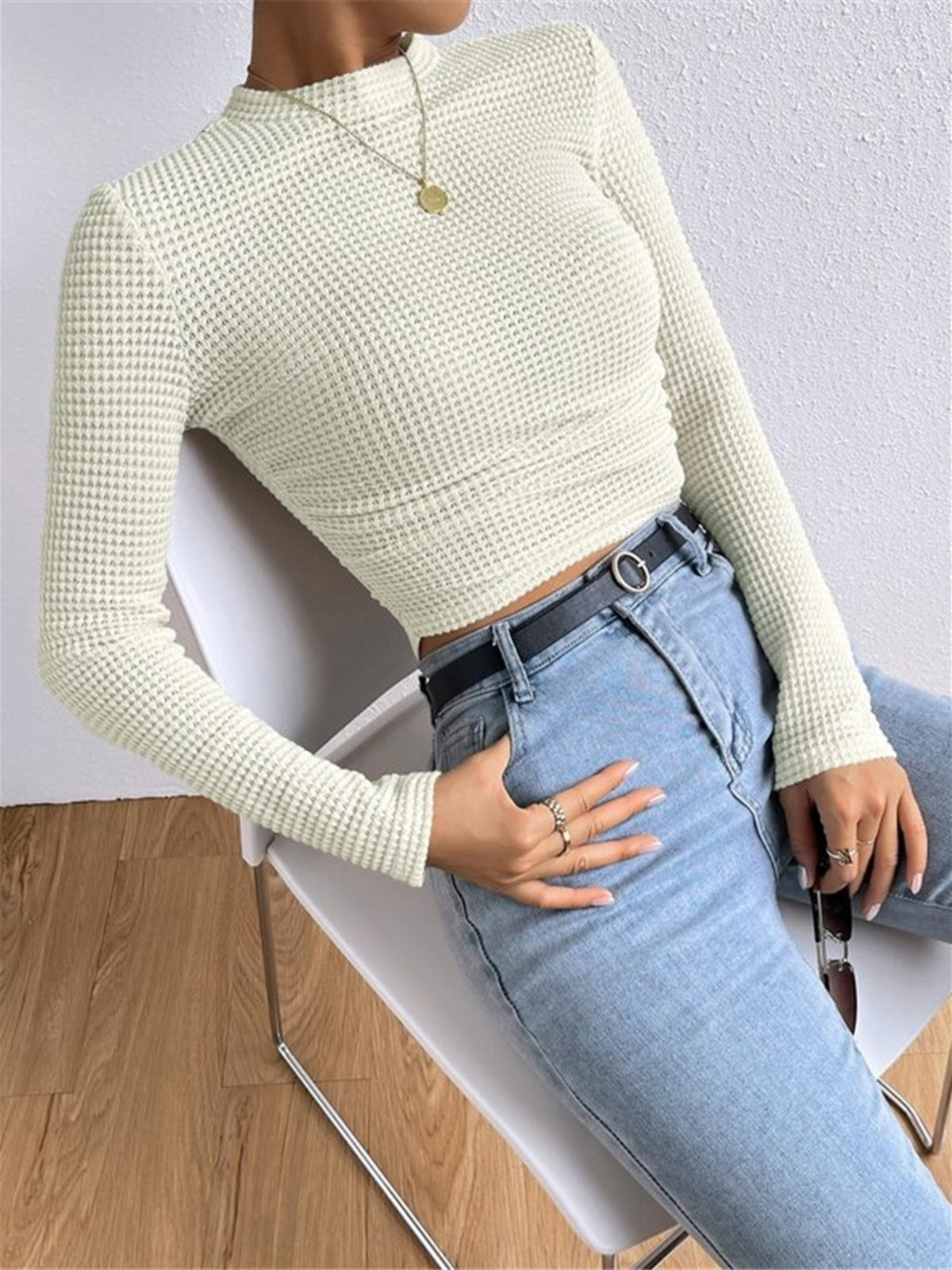 Camille Rousseau | Textured Cropped Knit Top For Women