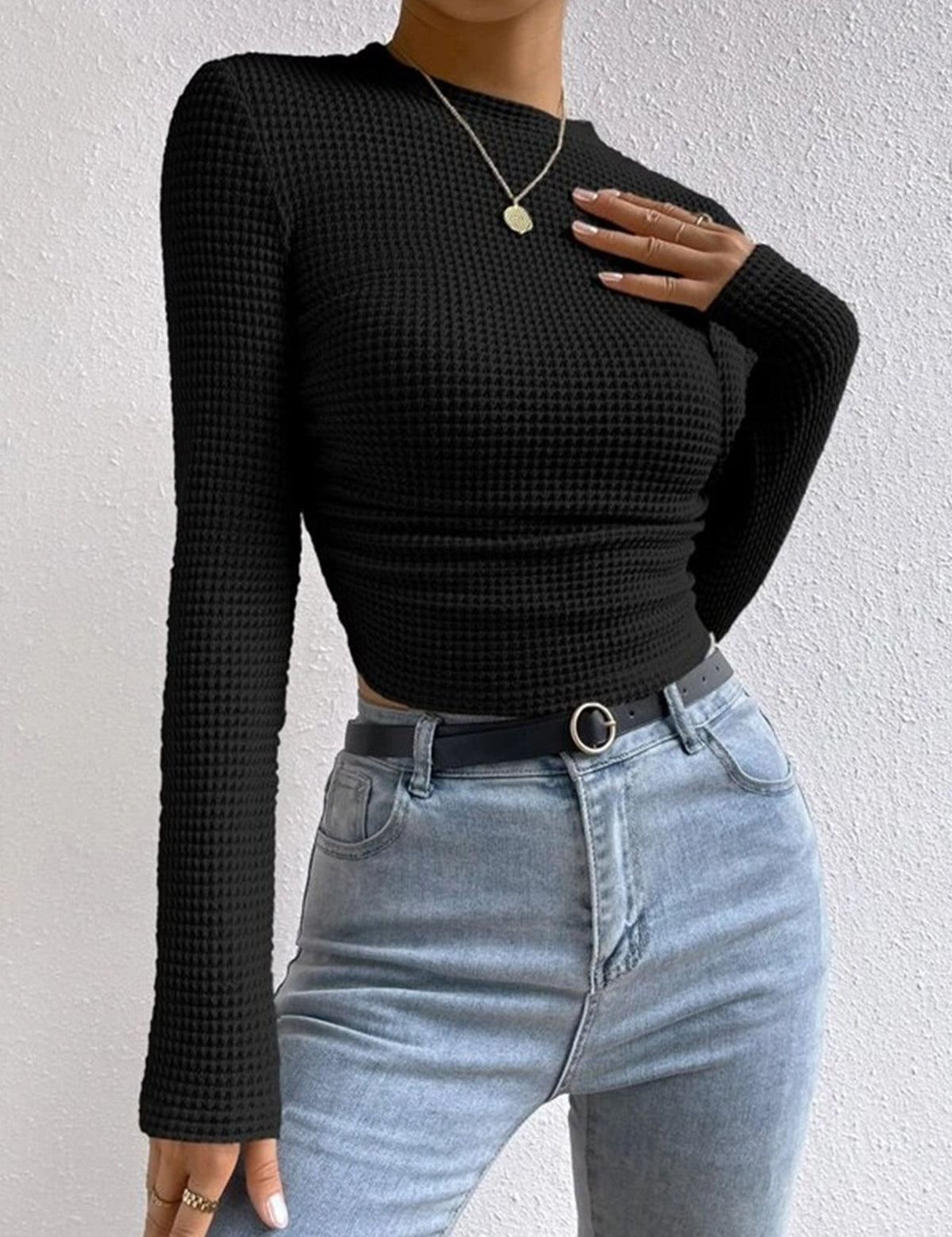 Camille Rousseau | Textured Cropped Knit Top For Women
