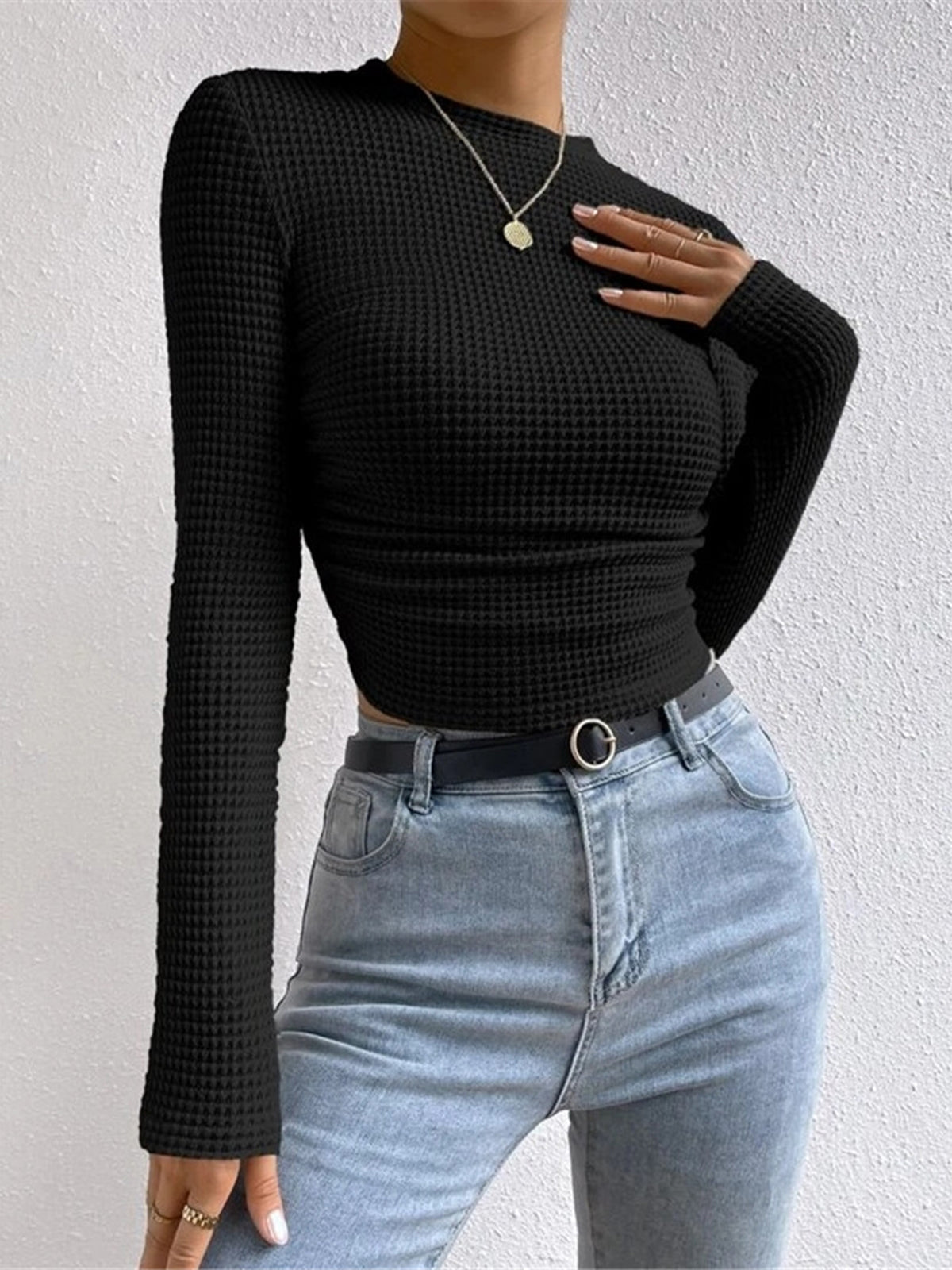 Camille Rousseau | Textured Cropped Knit Top For Women