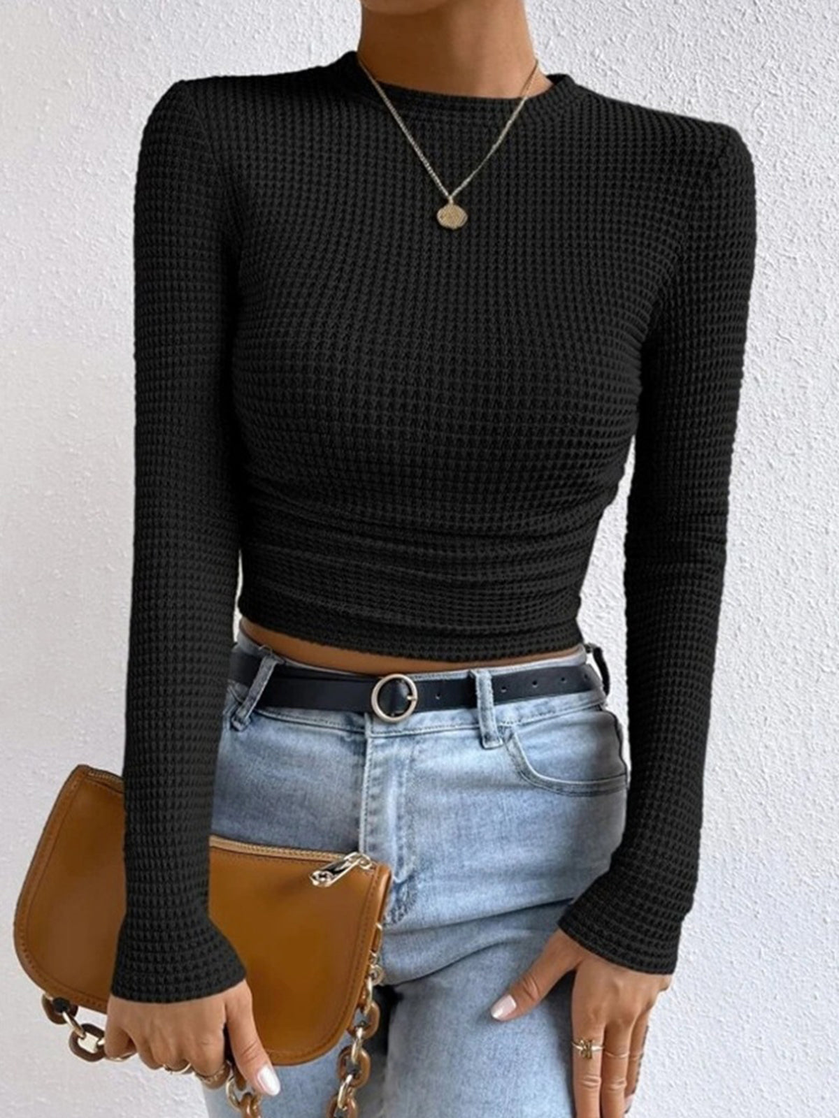 Camille Rousseau | Textured Cropped Knit Top For Women
