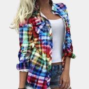 Nell Boothroyd | Plaid Button-Down Blouse With Chest Pocket