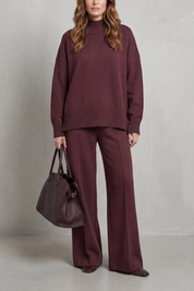 Casavella | Folded Collar Charm Knit Lounge Set