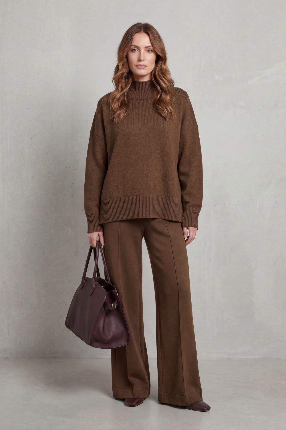 Casavella | Folded Collar Charm Knit Lounge Set