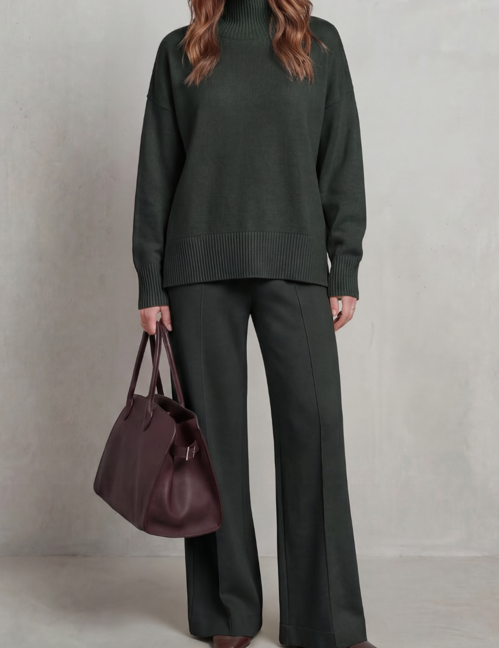Casavella | Folded Collar Charm Knit Lounge Set