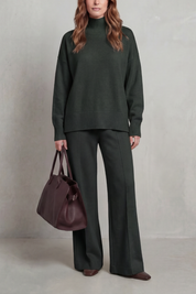 Casavella | Folded Collar Charm Knit Lounge Set
