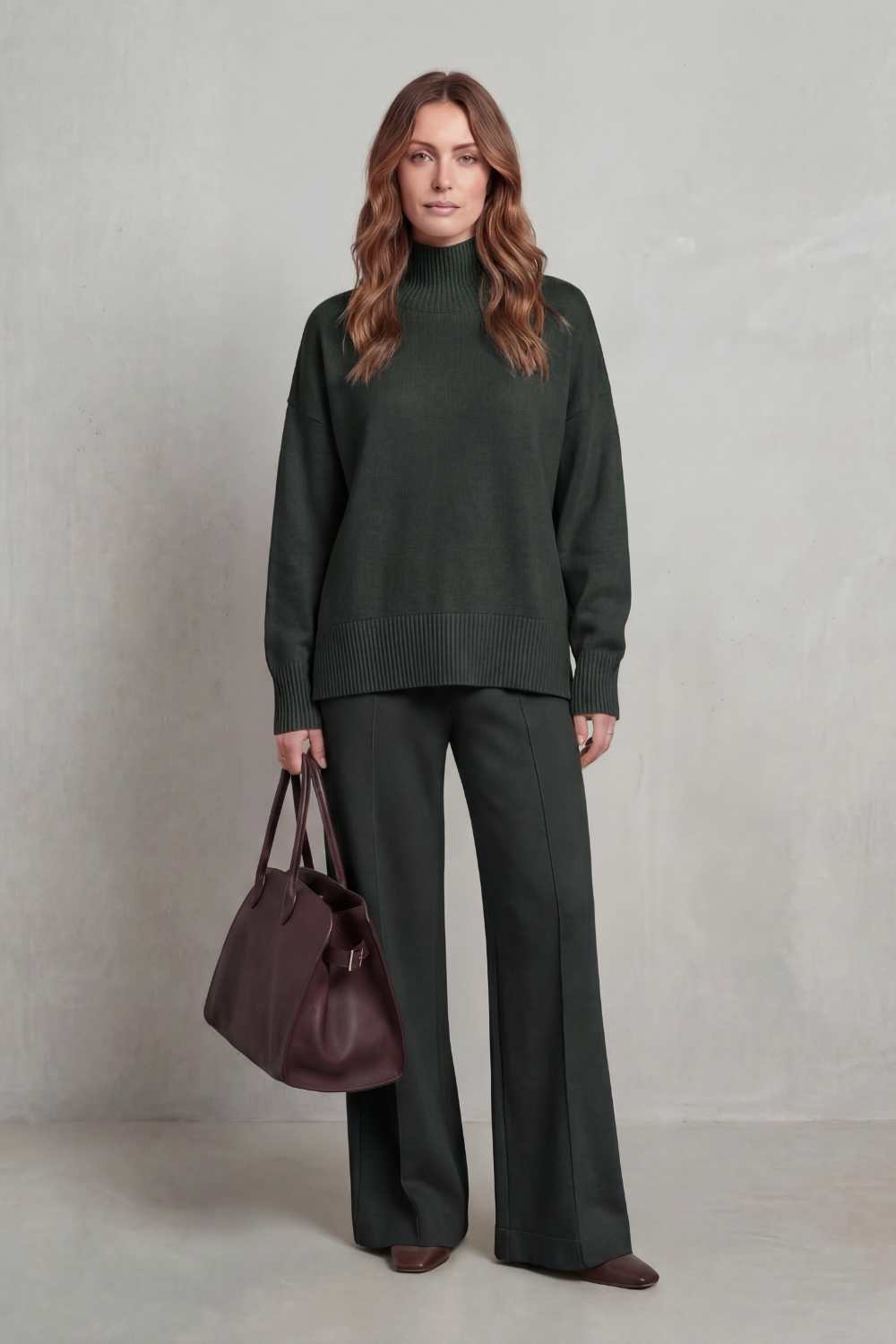 Casavella | Folded Collar Charm Knit Lounge Set