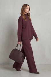 Casavella | Folded Collar Charm Knit Lounge Set