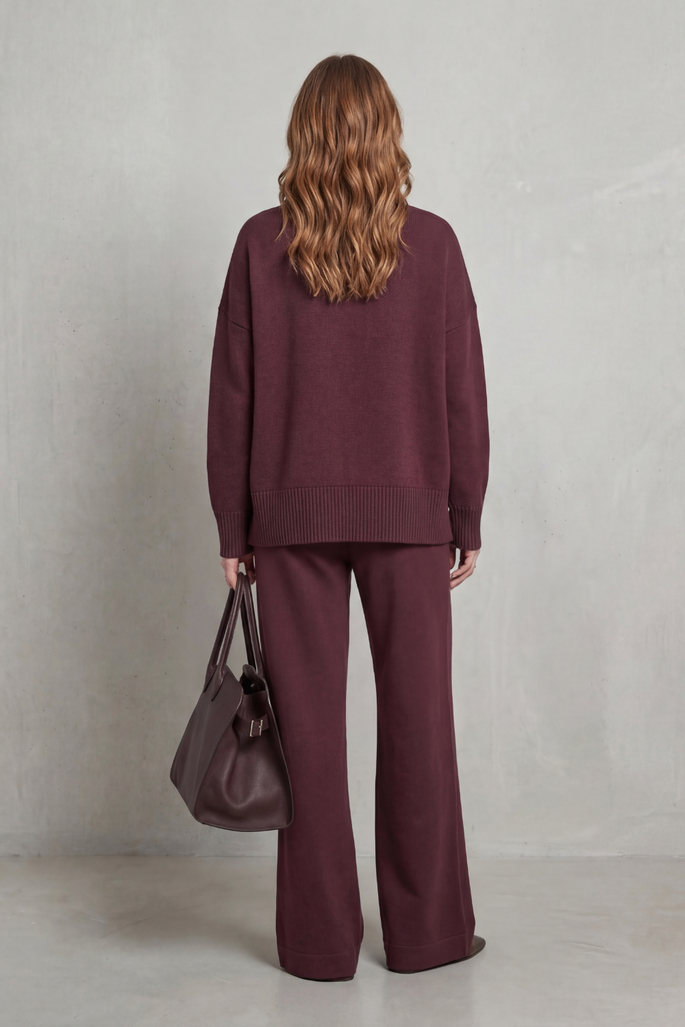 Casavella | Folded Collar Charm Knit Lounge Set
