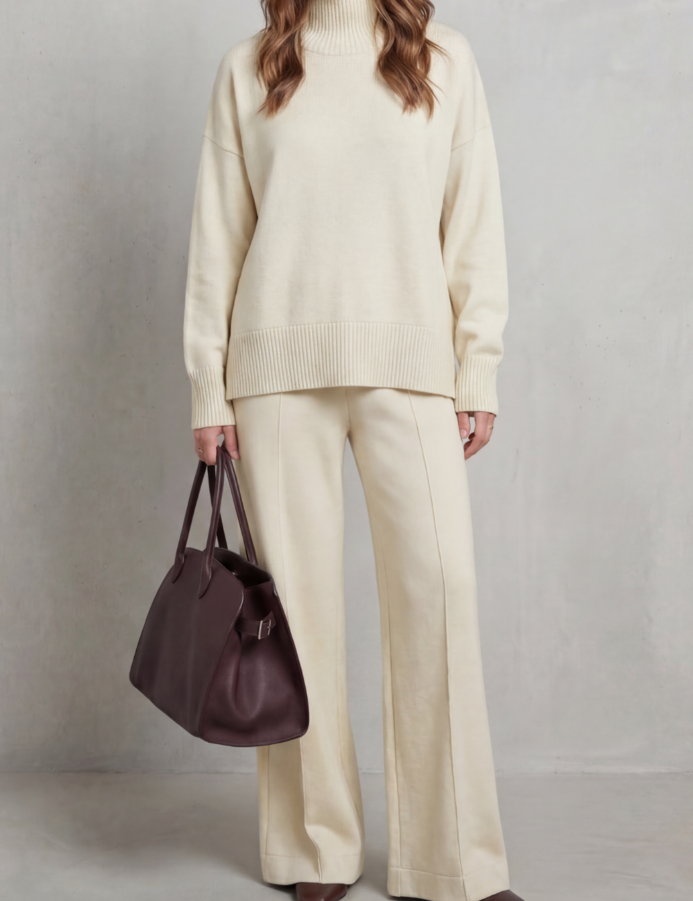 Casavella | Folded Collar Charm Knit Lounge Set