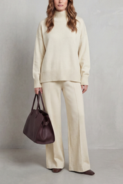 Casavella | Folded Collar Charm Knit Lounge Set