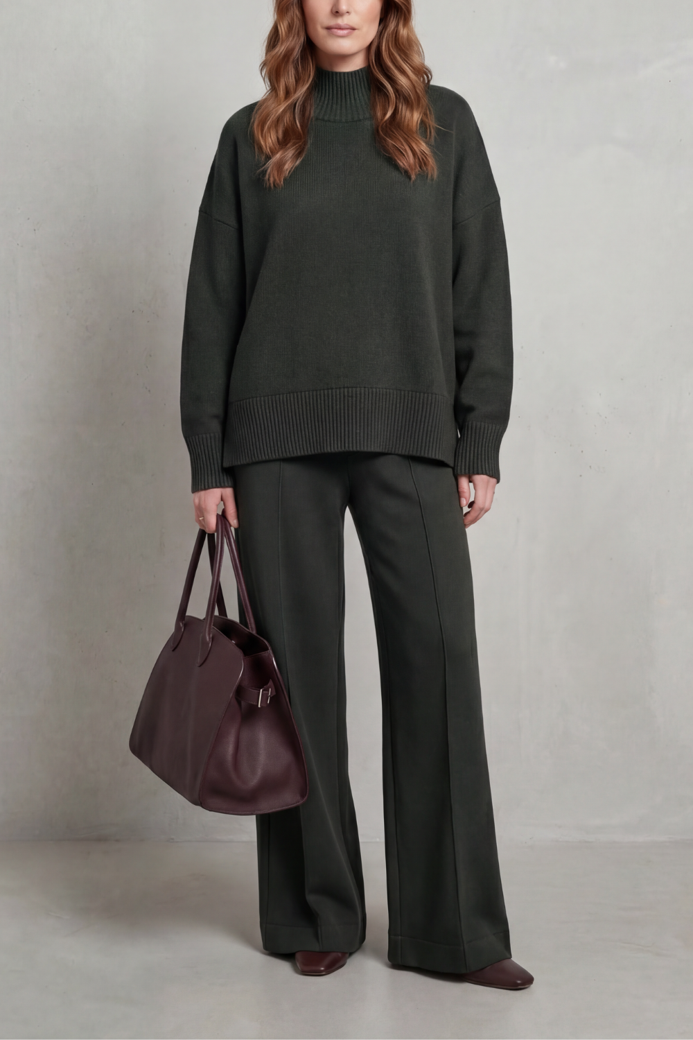 Casavella | Folded Collar Charm Knit Lounge Set