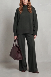 Casavella | Folded Collar Charm Knit Lounge Set