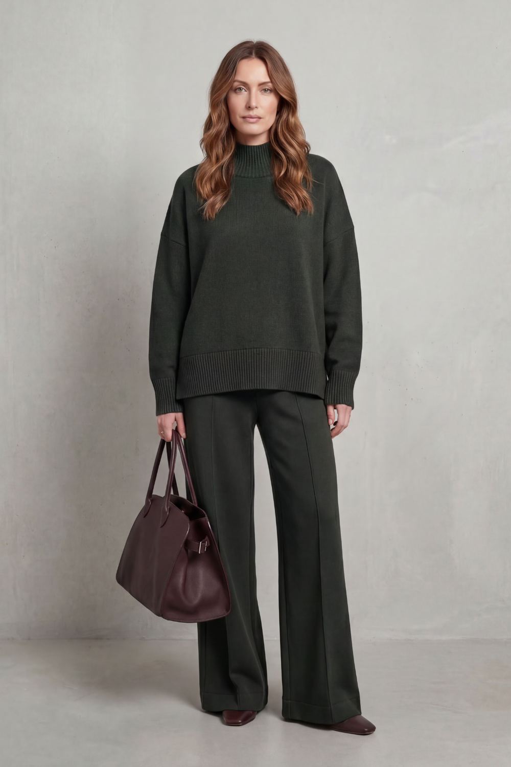Casavella | Folded Collar Charm Knit Lounge Set