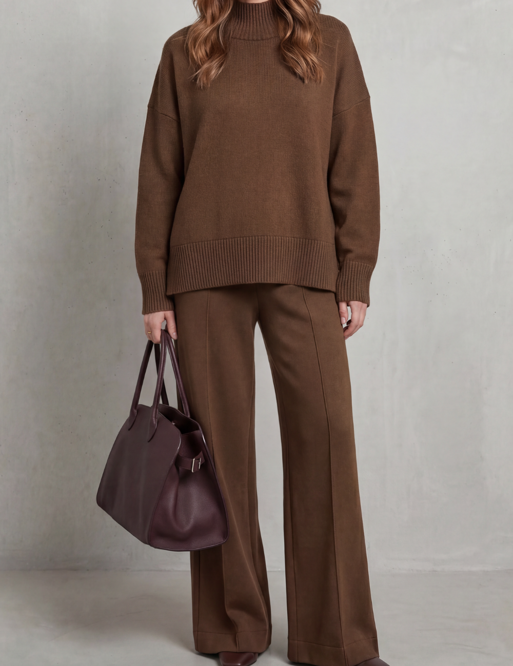 Casavella | Folded Collar Charm Knit Lounge Set