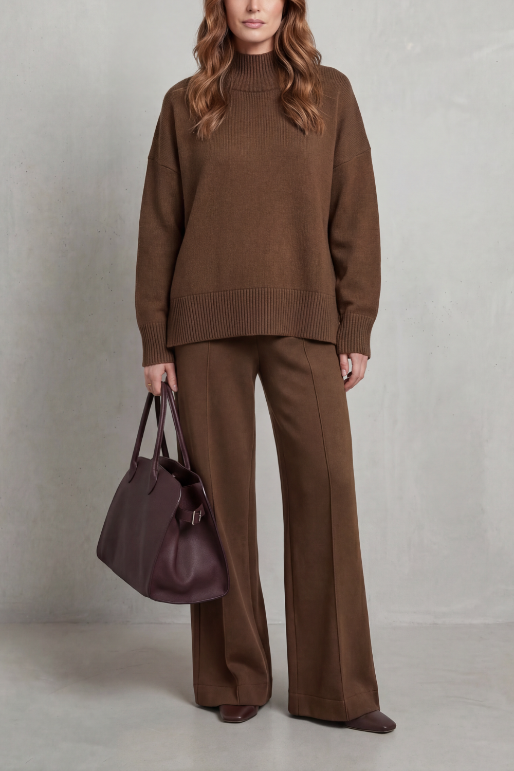 Casavella | Folded Collar Charm Knit Lounge Set