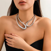 Cavelli Atelier | Liquid Silver Sculpt Choker Necklace & Bracelet