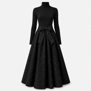 Cecilia Walker | High Neck Knit Top & Textured Midi Skirt Set