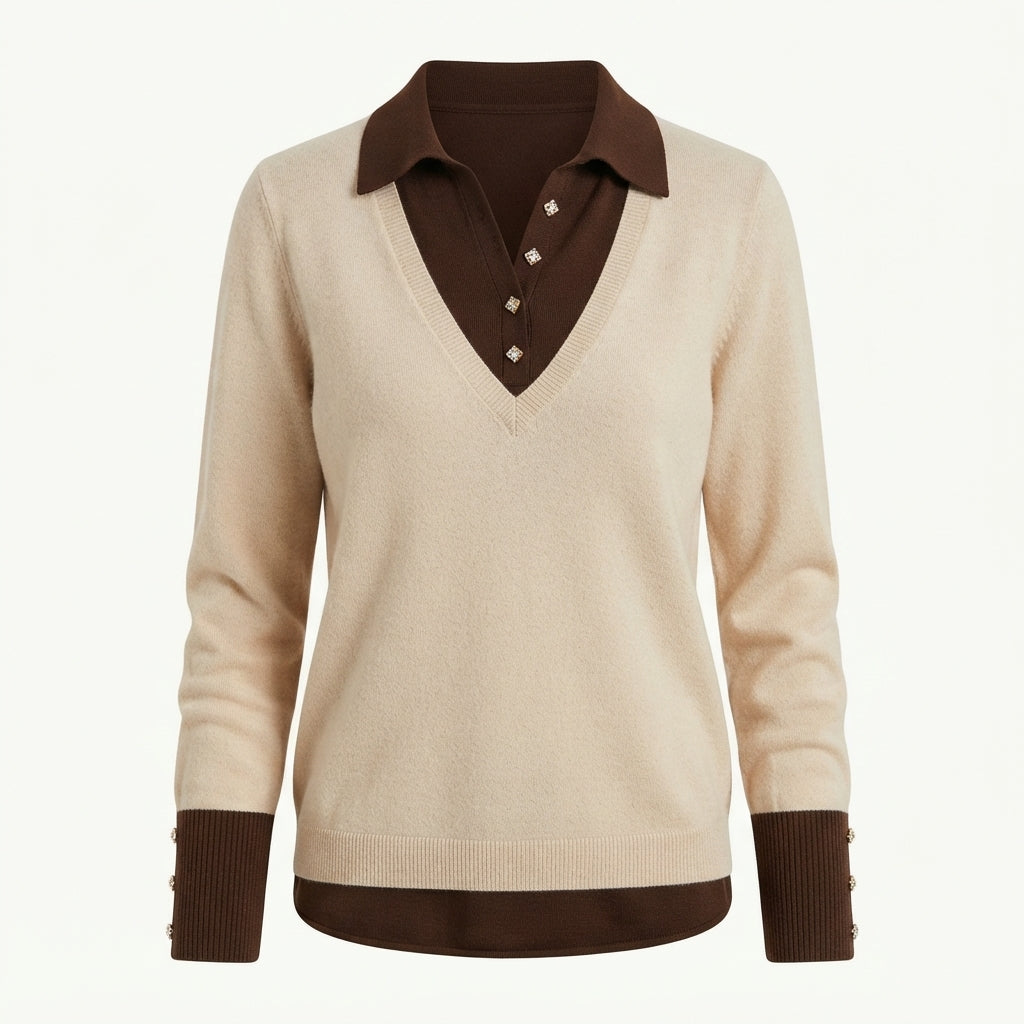 Cecily Fenton | Sweater With Contrast Collar Detail