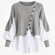 Cecily Radnor | Layered Sweater With Blouse Hem