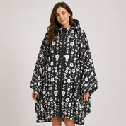 Cecily Turner | Printed Hooded Rain Poncho | Waterproof Statement Coat