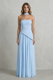 Felicia Drummond | Celestara Sculpted Strapless Maxi Dress in Butter Yellow
