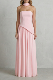 Felicia Drummond | Celestara Sculpted Strapless Maxi Dress in Butter Yellow