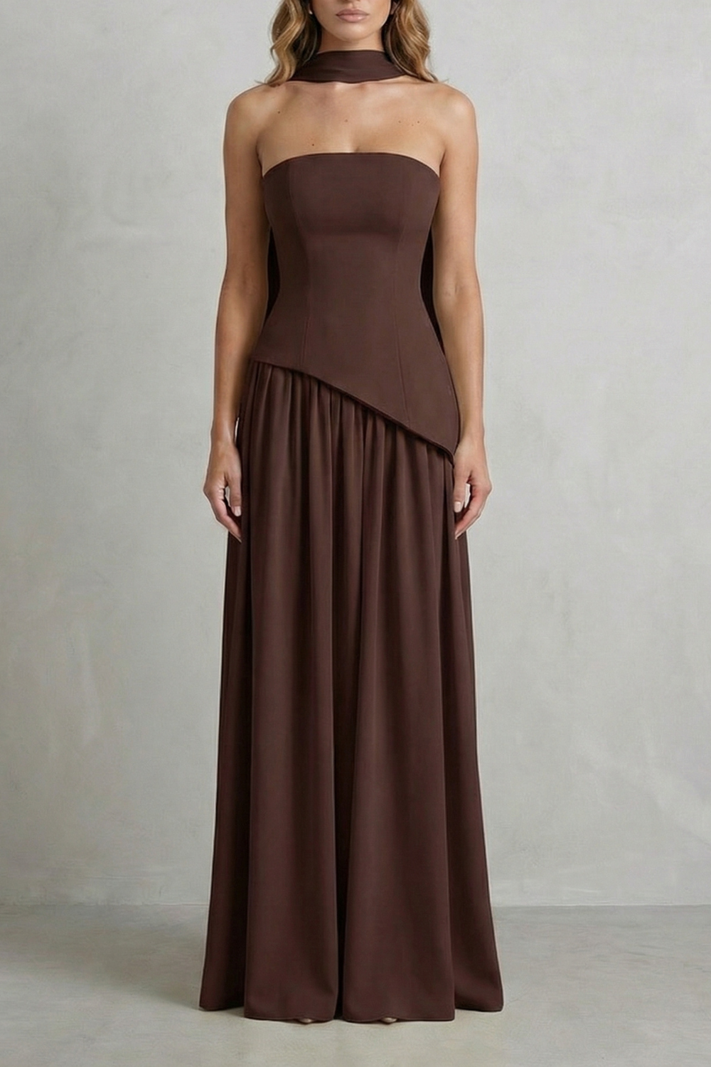 Felicia Drummond | Celestara Sculpted Strapless Maxi Dress in Butter Yellow