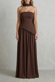 Felicia Drummond | Celestara Sculpted Strapless Maxi Dress in Butter Yellow