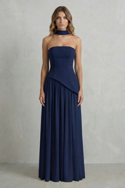 Felicia Drummond | Celestara Sculpted Strapless Maxi Dress in Butter Yellow