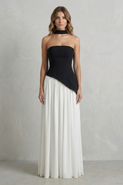 Felicia Drummond | Celestara Sculpted Strapless Maxi Dress in Butter Yellow