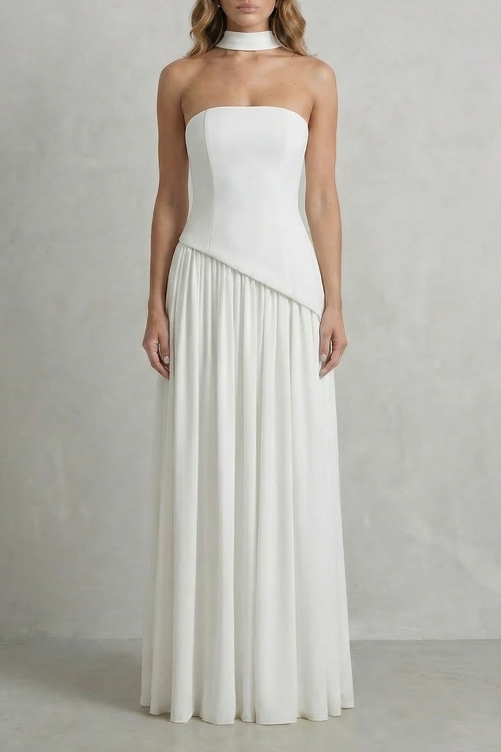 Felicia Drummond | Celestara Sculpted Strapless Maxi Dress in Butter Yellow