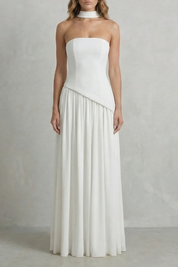 Felicia Drummond | Celestara Sculpted Strapless Maxi Dress in Butter Yellow