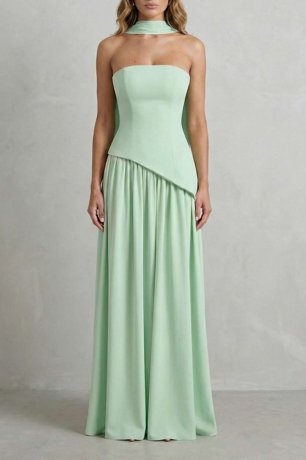Felicia Drummond | Celestara Sculpted Strapless Maxi Dress in Butter Yellow