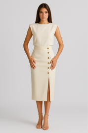 Celina Preston | Elegant Midi Prom Dress