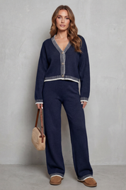 Verity Ashford | Contrast Trim Knit Loungewear Set