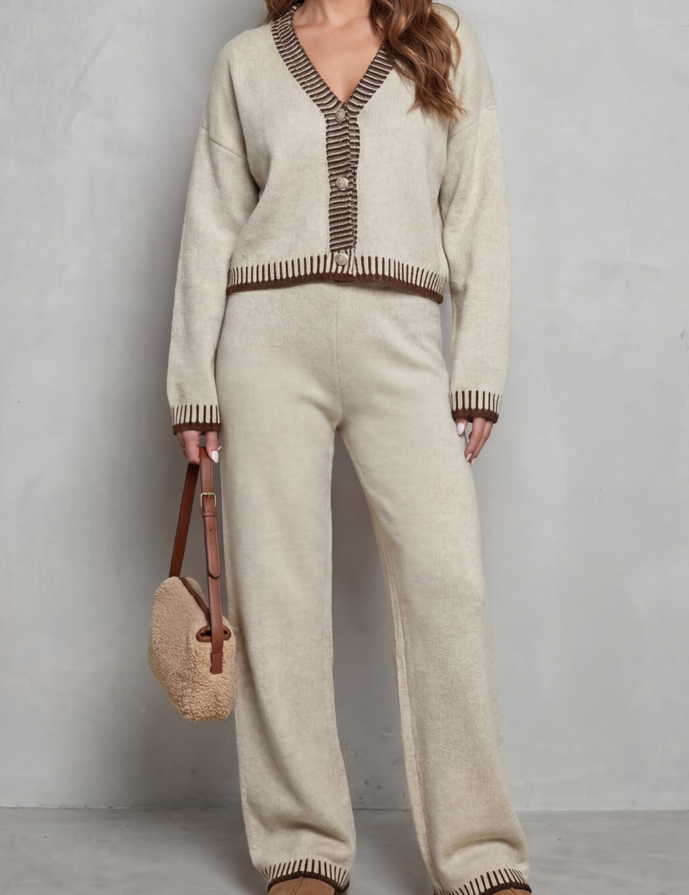 Verity Ashford | Contrast Trim Knit Loungewear Set