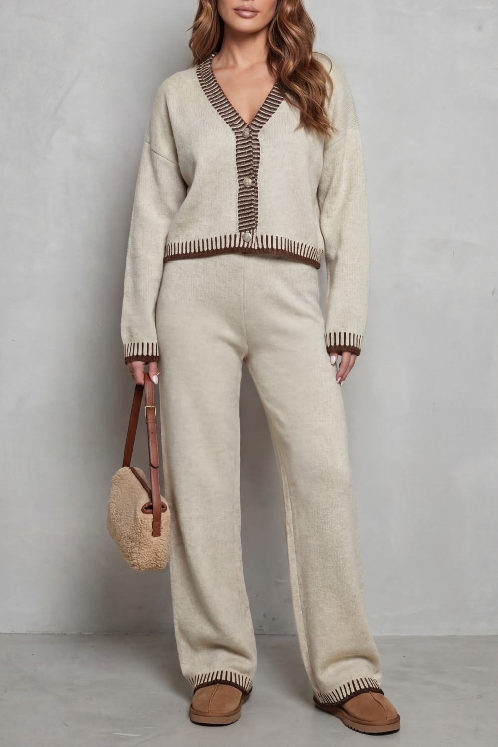 Verity Ashford | Contrast Trim Knit Loungewear Set