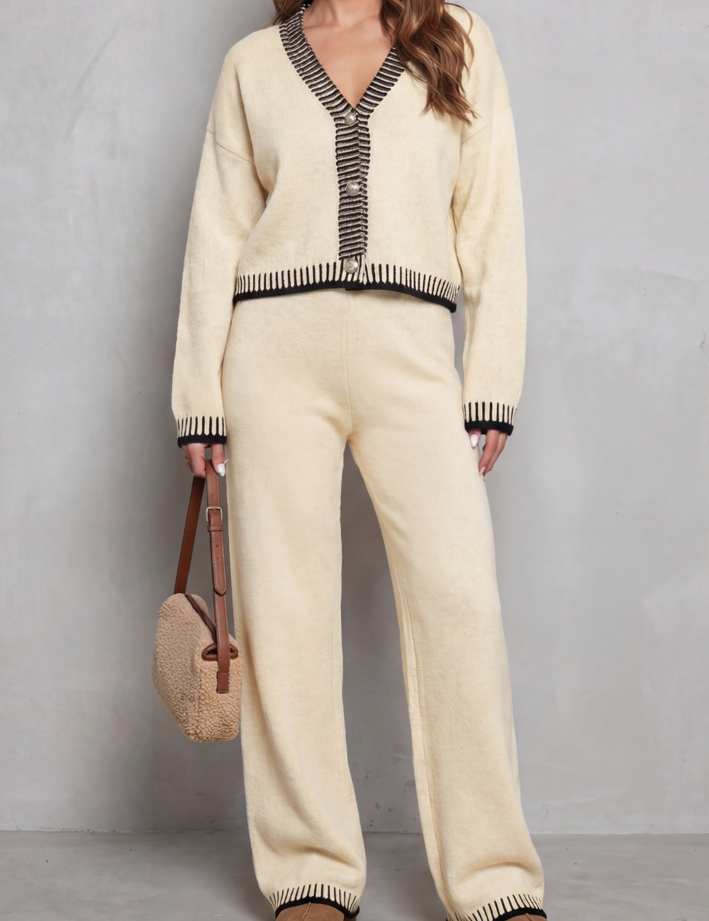 Verity Ashford | Contrast Trim Knit Loungewear Set