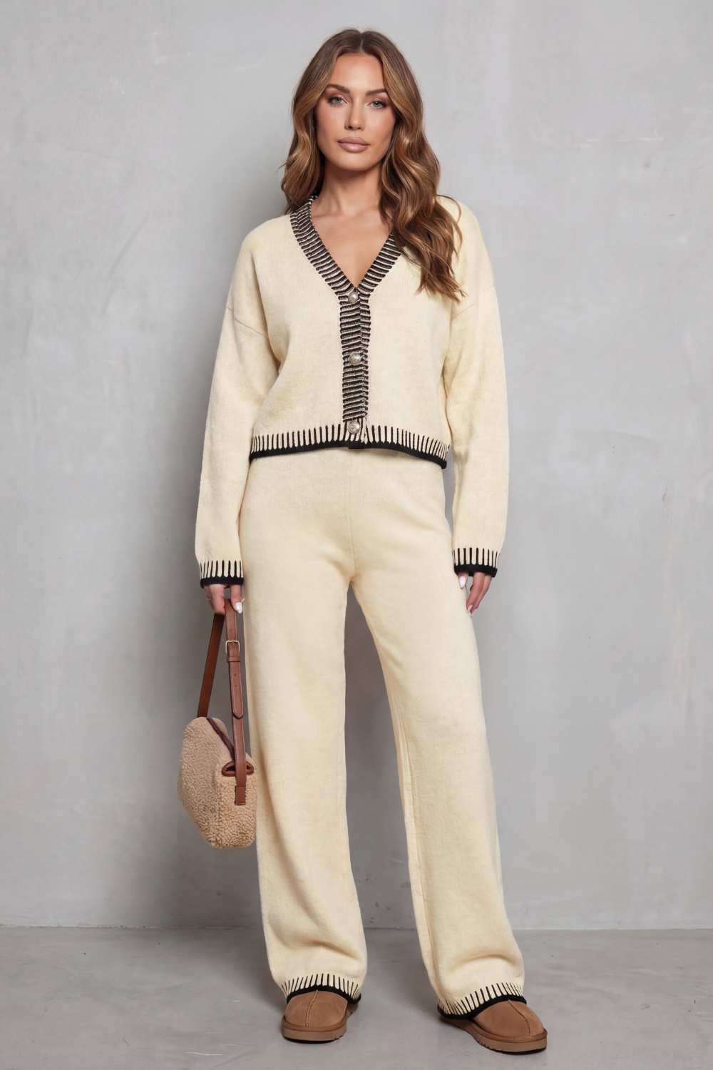 Verity Ashford | Contrast Trim Knit Loungewear Set