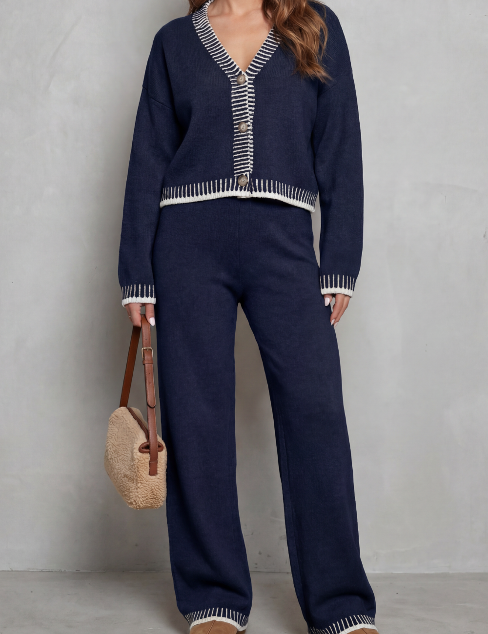 Verity Ashford | Contrast Trim Knit Loungewear Set