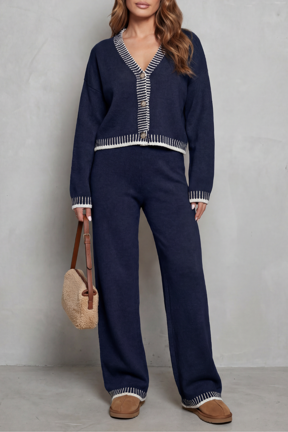 Verity Ashford | Contrast Trim Knit Loungewear Set