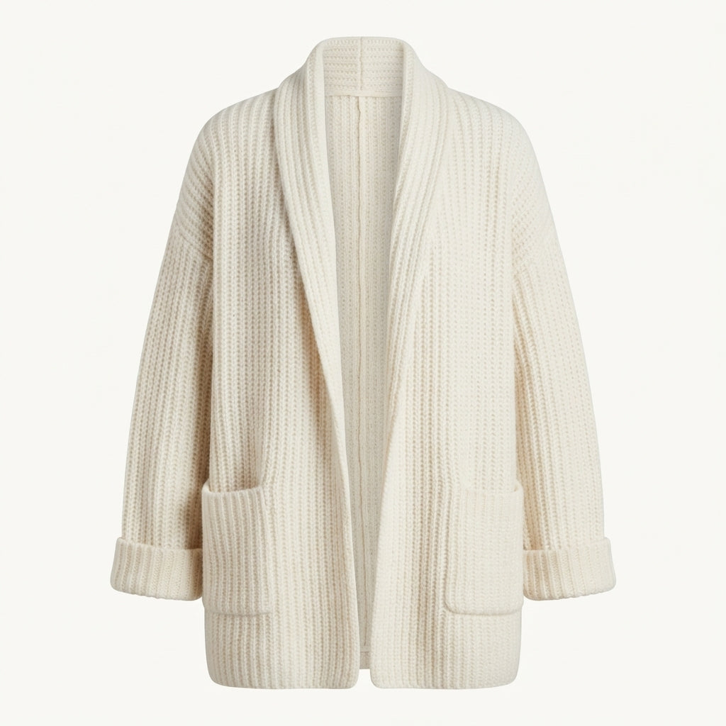 Charlotte Fairbanks | Gilet long en maille côtelée